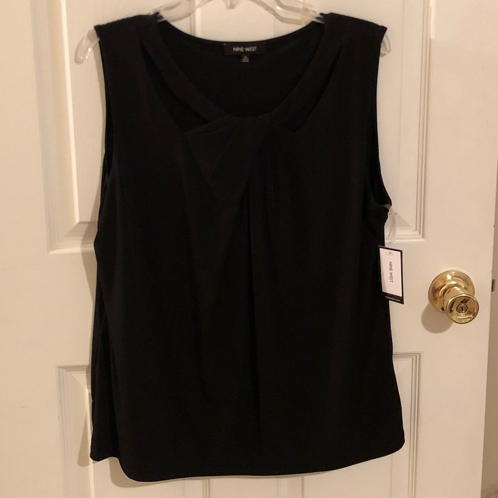 NWT Nine West Black Sleeveless Blouse